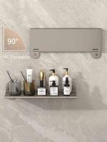 Organizadores de inodoro plegables sin diamantes, estantes flotantes montados en la pared, soportes, bandejas grandes con atenuación - details 4