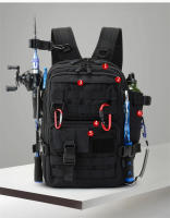 Mochila de Pesca con Soporte para Caña Impermeable de Gran Capacidad Bolsa Táctica Negra para Almacenamiento de Señuelos de Pesca - details 5