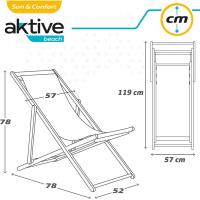 mara exterior |   Mara pino, medidas 56x68,2x92,5 cm |   Respaldo reclinable, 3 posiciones |   exterior plegable |   plegable |   Sillas jardín exterior - details 5