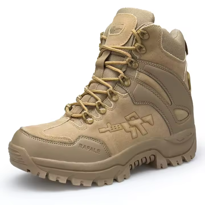 Botas de combate militares tácticas de alta calidad para hombre, zapatos de trabajo de cuero genuino del Ejército de EE. UU., caza, senderismo, Camping y montañismo - 1