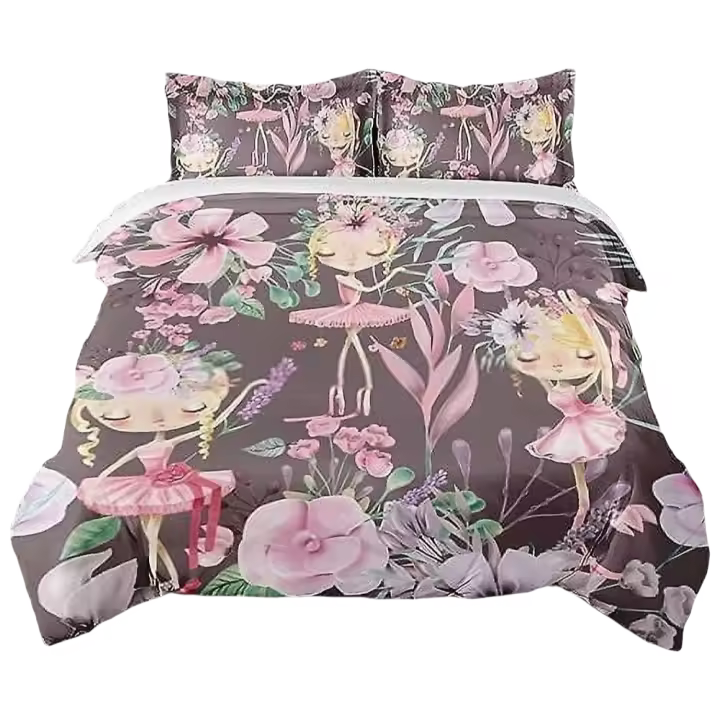 Conjunto de Cubierta de Edredón Floral Ropa de Cama de Verano Bonita Decoración de Dormitorio de Primavera Vintage Conjunto de Cama de Tamaño Completo con Almohada - 1