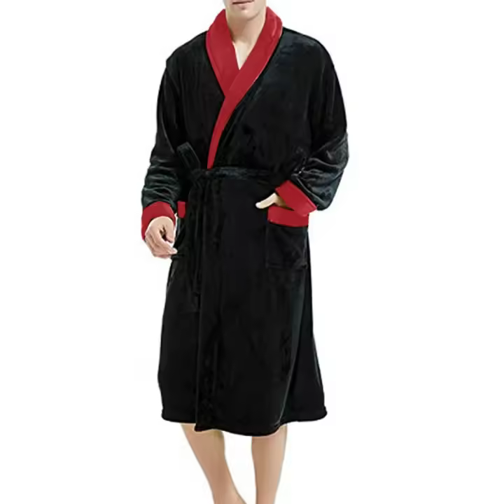 Bata Larga con Capucha para Hombres Vestido de Noche Elegante Conjunto Casual de Moda - 1