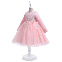 Vestido de noche para niñas con falda abullonada de malla con bordado de estilo nuevo para niños - details 21