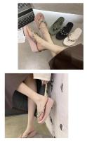 Nuevas Sandalias de Verano para Mujer 2025 Diamantes de Imitación, Estilo Playero, Viento, Moda, Talón Inclinado, Antideslizantes - details 5