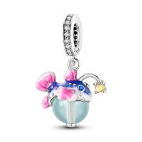 Encanto de Pescado Luminoso de Plata Esterlina 925 Cuentas de Circonio Cúbico para Hacer Joyería - details 0