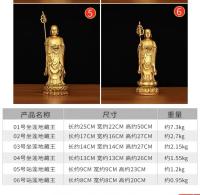 Estatua de Buda del Rey de latón en casa, estatua del Bodhisattva Ksitigarbha de la montaña Jiuhua, decoración del salón budista, que ofrece los tres - details 0