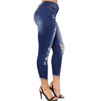 Pantalones vaqueros de cintura alta para mujer, pantalones vaqueros desgastados y rasgados, moda coreana nueva - details 10