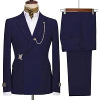 Traje de Hombre de Diseño Italiano Blazer Pantalón para Bodas y Fiestas Ajuste Delgado Moda 2025 - details 3
