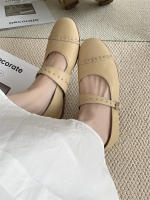 Nuevo nicho retro, cabeza redonda japonesa, zapatos individuales de suela plana, hebilla de una palabra grabada, zapatos individuales Mary Jane - details 38
