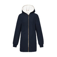 Suéter de lana con chaqueta de lana de cordero con capucha y cremallera para mujer - details 25