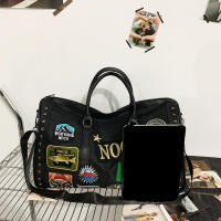 Bolsa de viaje impermeable retro 2024 nueva versátil casual colores contrastantes un solo hombro gran capacidad viaje de negocios bolsa de equipaje de mano bolsa de almacenamiento de fitness deportiva ligera bolsa de mensajero bolsa de viaje de corta dist - details 16