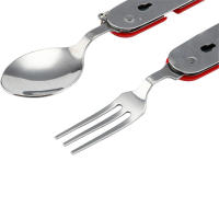 Vajilla multifuncional de acero inoxidable para exteriores, tenedor plegable, cuchara, cuchillo, Picnic, Camping, senderismo, viaje - details 3