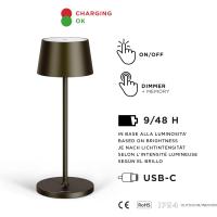 Lámpara LED recargable USB de Mesa Regulable - Larga duración - Luz regulable (Dimmer) con un toque - Casa y restaurante - Protección IP54 - Dorado Oscuro - details 32