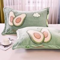 2PC Customizable Flannel  Pillowcase Coral Fleece Winter Thick Warm pillowcase Double Sided Velvet Bedding - details 2