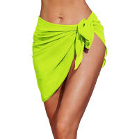 Falda larga y corta para mujer, traje de baño de Sarong, pareo de Bikini de verano, bufanda transparente - details 33