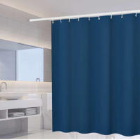 Cortinas de ducha de Color blanco, visillo de partición de tela de poliéster, impermeable, grueso, Color sólido, accesorios de baño para el hogar - details 8