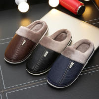 Zapatillas cálidas impermeables para hombre, chanclas gruesas de felpa, antideslizantes, planas, para el hogar y el dormitorio, talla grande 50 y 51 - details 5