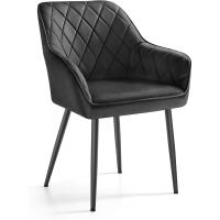 Silla de Cocina, Sillón de Terciopelo, Silla Tapizada con Reposabrazos, Carga Máx. de 120 kg, Patas - details 0