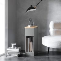 Auxiliares para Salón Mesilla de Noche Estrecha para Dormitorio con 1 Cajón y 1 Compartimento Abierto Blanco y Madera 20 x 35 x 60 cm FBT111-WNx2 ES - details 59