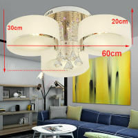 Lámpara LED de techo de cristal,moderna lámpara de araña de cristal de 3 cabezales,para dormitorio o salón con mando a distancia - details 0