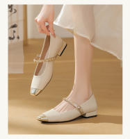 Tacones gruesos franceses de color a juego, pequeños y fragantes, solo zapatos de mujer, primavera y verano 2025, explosión Mary Jane, noche, brisa suave, tacones bajos. - details 3