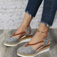 Sandalias de Mujer con Tacón en Cuña Nueva Diseño Gladiator para Verano Zapatos de Diseñador Cubierta de Punta Clásica Tallas Medianas y Grandes - details 3
