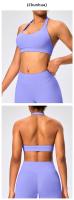 Sujetador deportivo de estilo europeo y americano con cuello halter, alta elasticidad, nylon mate, gran espalda abierta, top de yoga para mujeres - details 17
