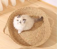Cesta de Mimbre Tejida para Mascotas Nido Universal de Cuatro Estaciones para Gatos y Perros Cama de Dormir Suave Accesorios de Fotografía para Cachorros y Gatos - details 3