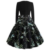 Vestido de fiesta elegante con estampado de notas musicales, vestidos Midi informales Retro Vintage para primavera y otoño - details 27