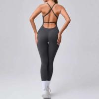 Monos de Yoga Sin Costuras Estilo Deportivo Cruzado Levantamiento de Cadera de Melocotón - details 15