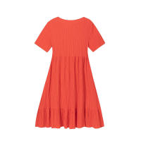 Vestido holgado informal de manga corta para mujer, Color sólido, novedad de 2024 - details 15