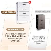 Cómoda con 6 cajones de tela, cómoda de dormitorio blanca, mueble de almacenamiento, muebles de dormitorio, cómoda para cocina, oficina, pasillo, mueble de TV con cajones - details 14
