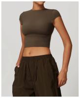 Camiseta deportiva de manga corta con cuello redondo para mujer, Camisa ajustada de manga corta para Yoga, secado fino, para correr - details 2