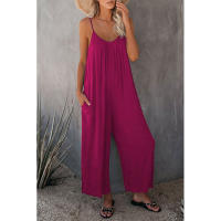 Mono informal de verano sin mangas con pernera ancha para mujer, pantalones de color liso con peto, mono culotte con bolsillos - details 17