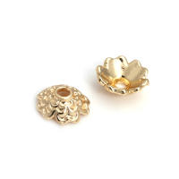 50 Uds. De cuentas redondas de latón de Color dorado de 18K, tapas de hojas de árbol y flores, suministros para hacer cuentas de joyería, accesorios Diy - details 105