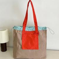 Bolso de compras plegable de color, bolso de bolsillo respetuoso con el medio ambiente de gran capacidad, bolso de mano con cordón impermeable reutilizable para niñas - details 10