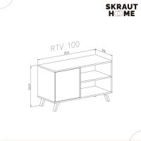 TV para Salón |   57 x 95 x 40 cm |   Indicado para TV de 32/40" |   Modelo Viento 100 |   Puccini |   Puerta Abatible Color Blanco - details 4