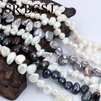 Venta al por mayor, cuentas perforadas laterales, negro, blanco, rosa, perlas naturales de agua dulce, fabricación de joyas, cuentas artesanales DIY de 14'' - details 0