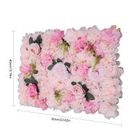 Paneles de pared de flores artificiales, color rosa claro, dalia, rosa, berro, panel de flores artificiales, 12 unidades - details 0