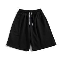 Novedad de verano, pantalones cortos deportivos holgados de algodón de Color sólido para hombre, ropa de calle, pantalones cortos rectos con cordón Simple para hombre - details 4