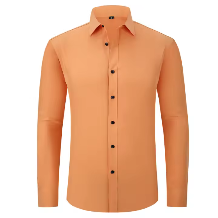 Camisa fina resistente a las arrugas para hombre, camisa sin plancha - 1