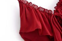 Vestidos largos sexis con tirantes finos y volantes y cuello en V para mujer, Vestidos largos elegantes de corte a para verano 2025, Vestidos largos de fiesta con espalda descubierta para noche - details 4