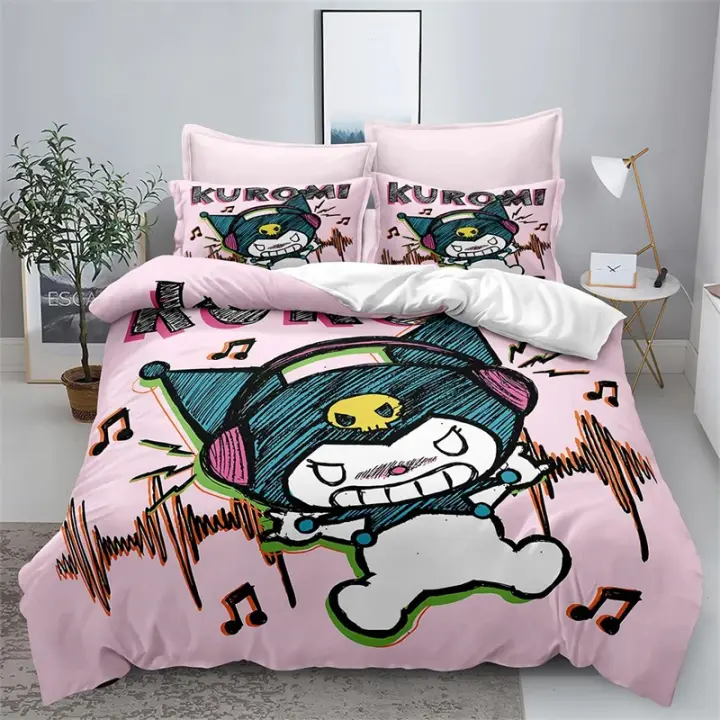 Conjunto de Ropa de Cama de Dibujos Animados Funda de Edredón de Bordado de Hilo, Funda de Almohada - 1