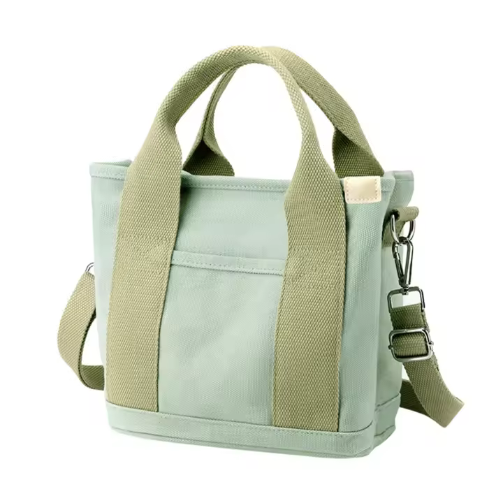 Bolso de mano Bolso de mano de lona para mujer Bolso pequeño con cremallera Ligero y multifuncional con correa de hombro ajustable Elegante y resistente al agua: ideal para uso diario y viajes - 1