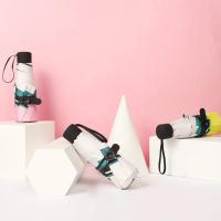 Mini diseño de frutas, paraguas protector solar de 9 colores, protección anti-UV a prueba de viento, 5 sombrillas plegables portátiles de viaje para lluvia, sombrilla de bolsillo para mujeres y niños - details 1
