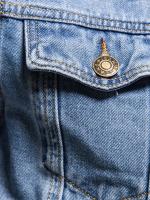 Chaqueta vaquera desgastada informal para hombre, abrigo con solapa de estilo callejero con múltiples bolsillos - details 12