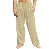 Pantalones sueltos de lino y algodón para hombre, pantalón informal de verano, Color sólido, talla grande, S-5XL - details 13