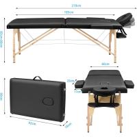 Camilla de masaje plegable para cosmética: mesa de masaje de madera de 2 zonas, mesa de masaje móvil, banco de masaje para fisioterapia y tatuaje - details 1