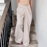 Pantalones de pierna ancha de moda coreana con cinturilla Ropa urbana para mujer - details 0