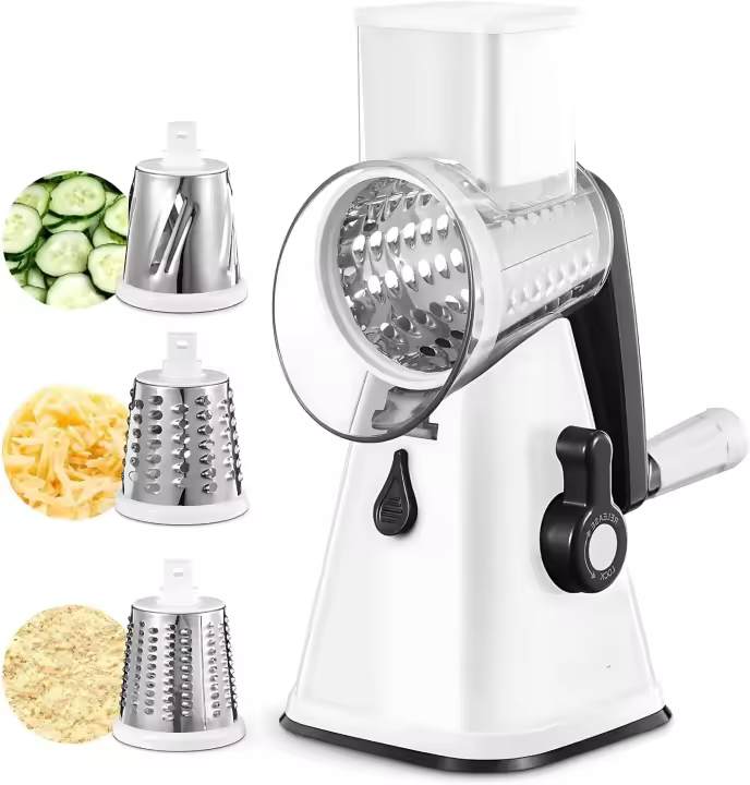 Rallador de queso giratorio y picador/rebanador de verduras- - 1